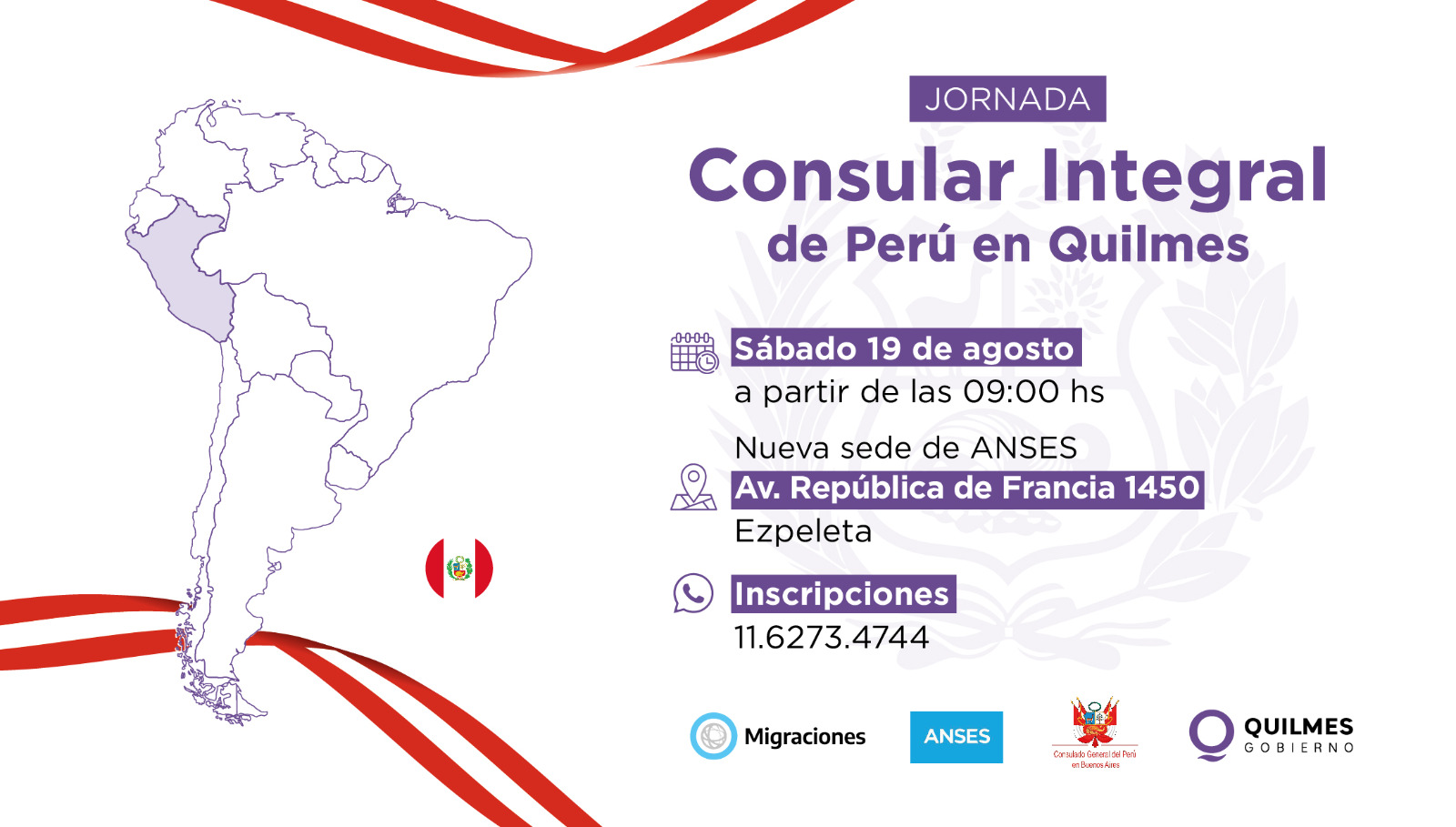 EL MUNICIPIO REALIZARÁ UNA JORNADA CONSULAR DE PERÚ EN QUILMES