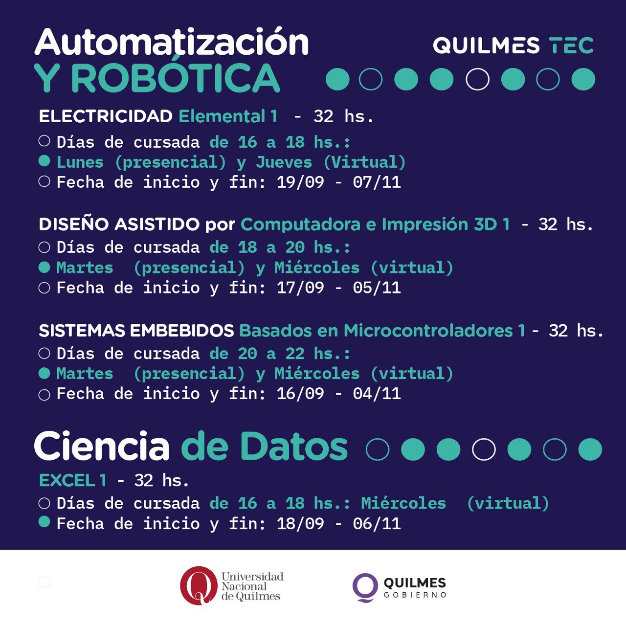 INSCRIPCIONES ABIERTAS PARA CURSOS GRATUITOS EN QUILMES TEC