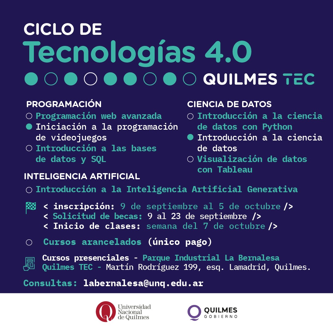 ESTÁN ABIERTAS LAS INSCRIPCIONES PARA EL CICLO DE TECNOLOGÍAS 4.0 