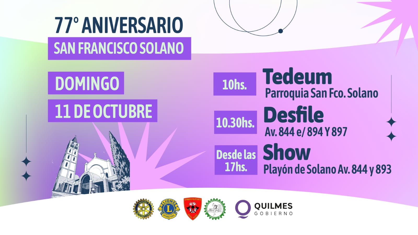  SOLANO FESTEJA SUS 77 AÑOS CON DESFILE, FERIAS, MÚSICA Y SHOWS EN VIVO 